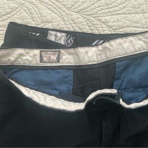 Volcom Men’s Shorts | Black & Black with White Pinstripe (2-Pair Bundle)